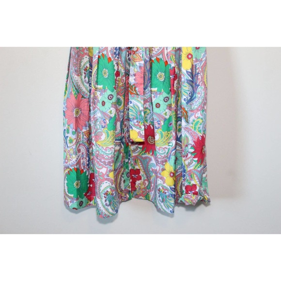 NWT Talbots Floral Paisley Sleeveless Button Front Dress With Tie Size 12 H14884 - Picture 4 of 11